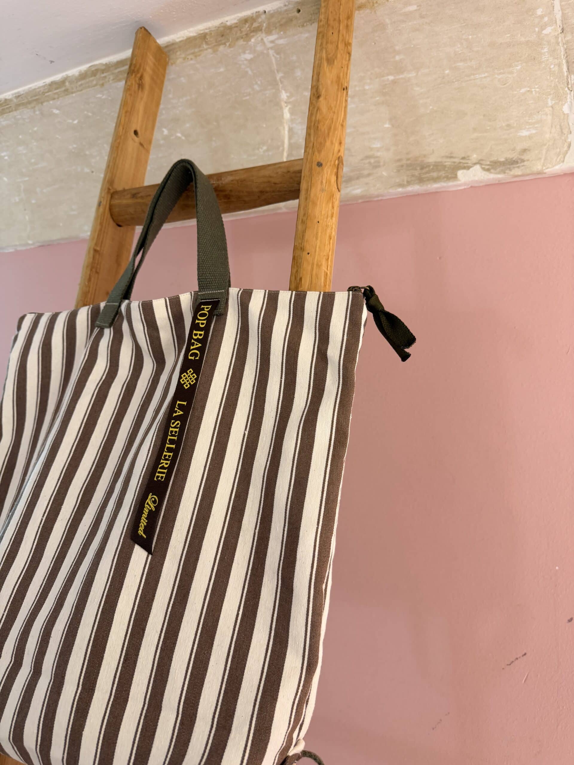 ZAINO ROCK Tessuto righe beige - immagine 3