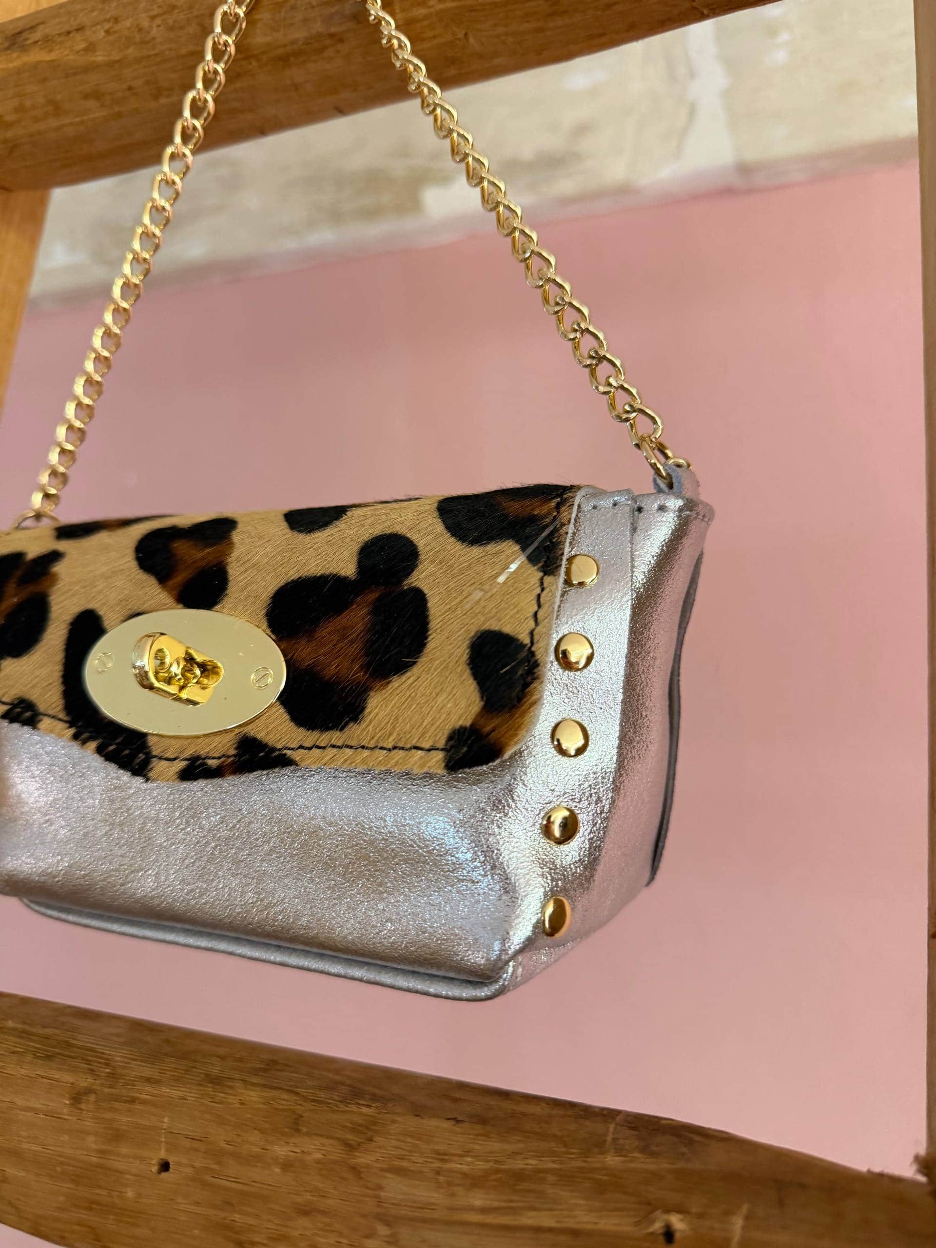 BON BON Mini Clutch Argento e Maculato - immagine 2