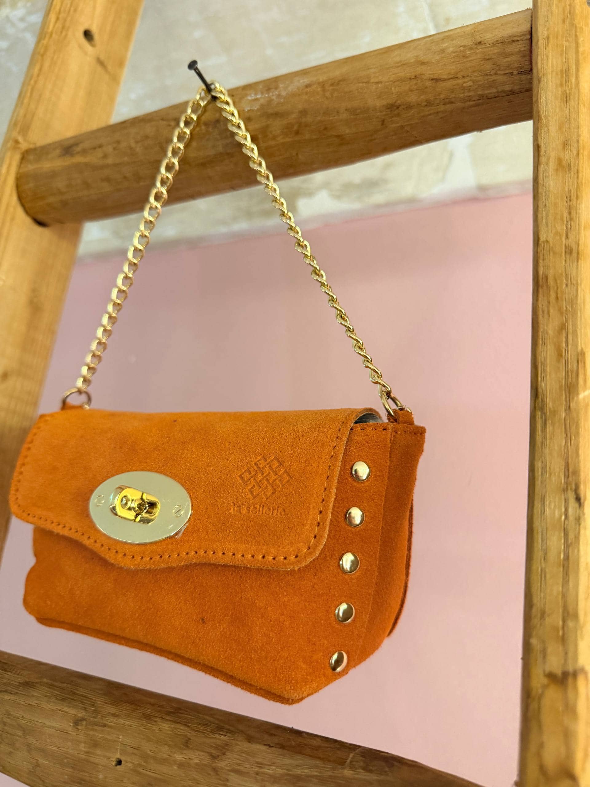 BON BON Mini Clutch Camoscio Arancio - immagine 2